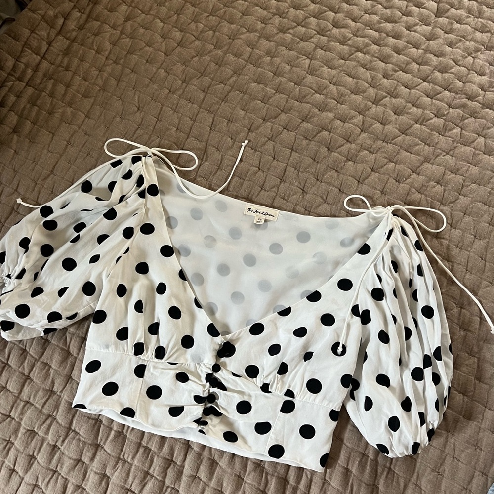 For Love and Lemons polka dot top